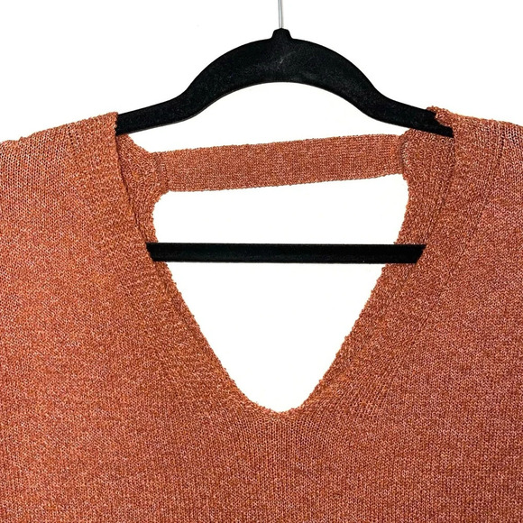 Maurices Burnt Orange Open Back Oversized Knit Tunic Sweater Xsmall Women’s - Picture 2 of 12